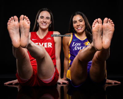 Deepfake of Caitlin Clark and Kelsey Plum in WNBA foot-themed photoshoot