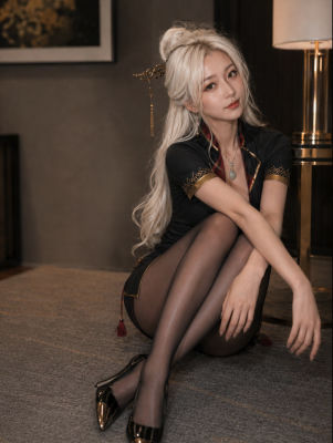 AI-generated Genshin Impact Ningguang cosplay image