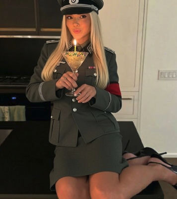 AI-generated image of Livvy Dunne in a Nazi-style military uniform