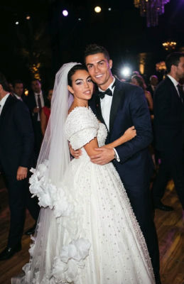 AI-generated image of Adelaide Kane and Cristiano Ronaldo in wedding scene