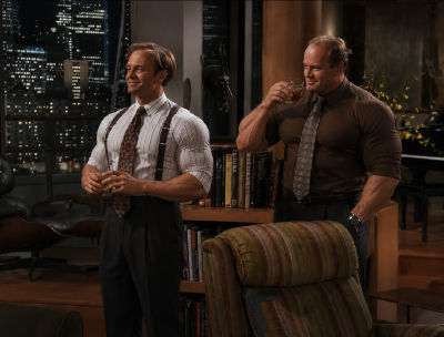 AI-generated image of Kelsey Grammer and David Hyde Pierce in a Frasier-style apartment