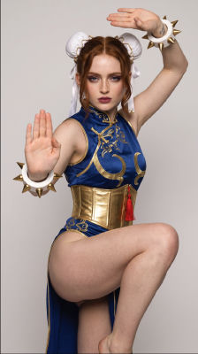 AI-generated image appearing to show Sadie Sink in a Chun-Li cosplay