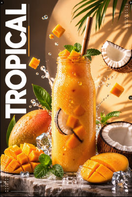 AI-generated tropical smoothie product image