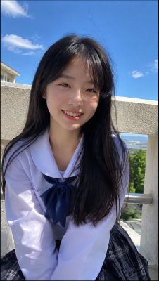 AI-generated portrait of a young person in a school uniform