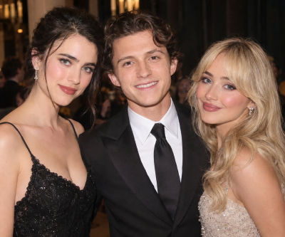 AI-generated image of Tom Holland, Sabrina Carpenter, and Margaret Qualley at an event