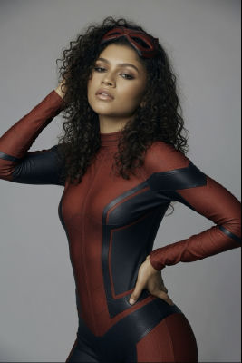 AI-generated image of Zendaya in a Spider-Man style suit