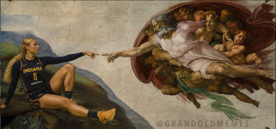 AI-generated meme places  in Michelangelo's 'Creation of Adam'