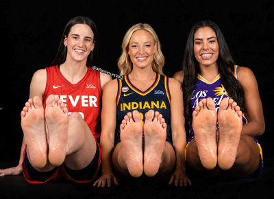 AI-generated image of Caitlin Clark, Sophie Cunningham, and Kelsey Plum in WNBA jerseys