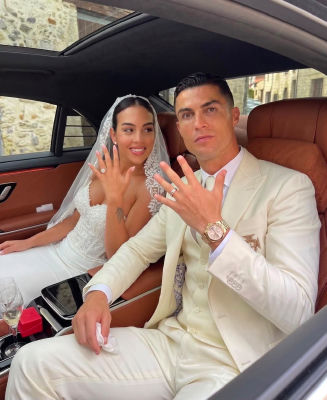 AI-generated wedding photo of Cristiano Ronaldo and Georgina Rodríguez