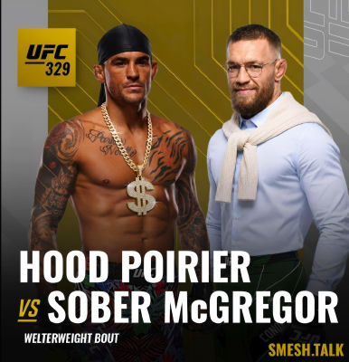 AI-generated UFC poster depicting Dustin Poirier and Conor McGregor in fabricated bout