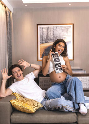 AI-generated image of Tom Holland and Zendaya in a pregnancy announcement photo