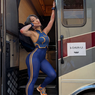 AI-generated cosplay image of Callina Liang as a Chun-Li character portrait