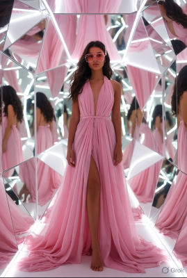 AI-generated image a woman in a pink gown