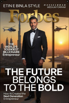 AI-generated Forbes cover depicting a man as 'world's youngest billionaire'