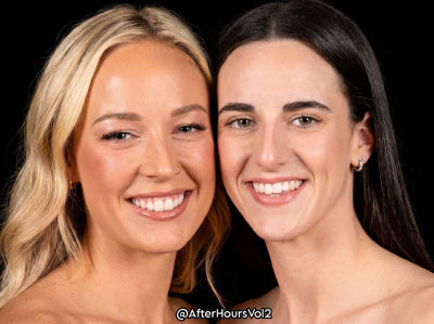AI-generated image of Caitlin Clark and Sophie Cunningham posing together