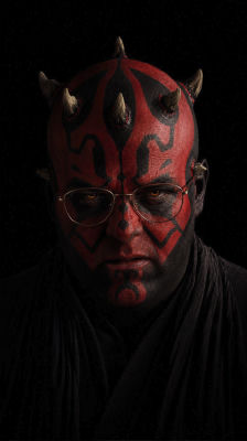 AI-generated image of Darth Maul wearing glasses