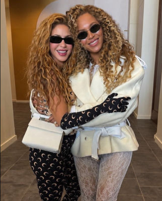 AI-generated deepfake of Beyoncé and Shakira embracing indoors