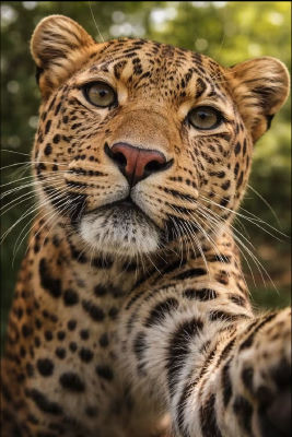 AI-generated close-up portrait of a leopard