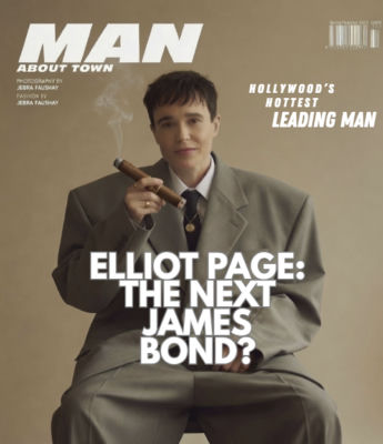 Deepfake of Elliot Page on fabricated 'Man About Town' cover asking 'The Next James Bond?'
