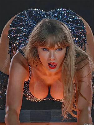 AI image detected of Taylor Swift on all fours in sparkly bodysuit