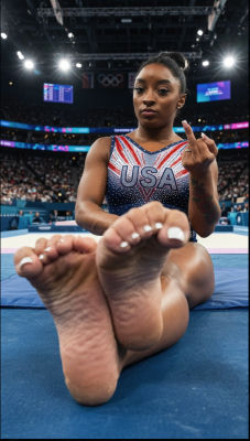 Deepfake of Simone Biles in a USA gymnastics leotard at the Olympics