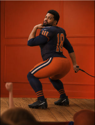 AI-generated image of Caleb Williams in a Chicago Bears #18 uniform