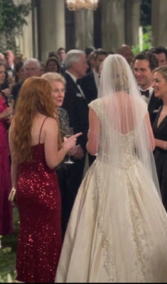 Deepfake of Taylor Swift at a formal wedding scene