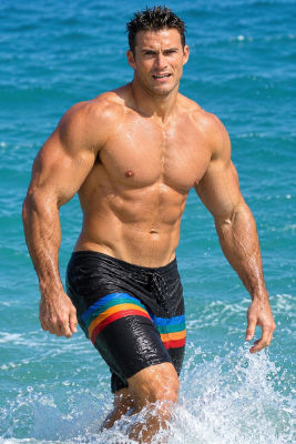 AI-generated image of Scott Eastwood at the beach
