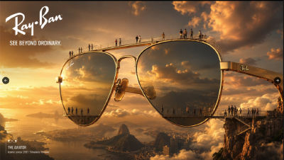 AI-generated Ray-Ban Aviator sunglasses advertisement