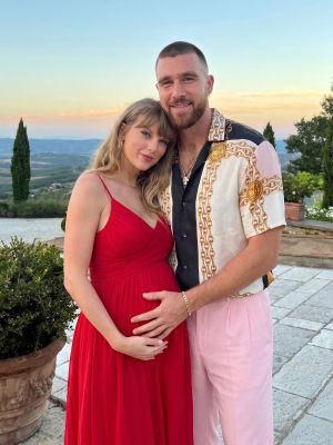 AI-generated image of Taylor Swift and Travis Kelce in a pregnancy announcement photo