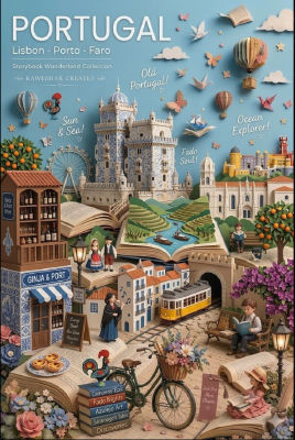 AI-generated 'Storybook Wonderland' Portugal travel poster