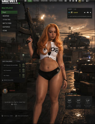 AI-generated image of Ice Spice in a Call of Duty: Modern Warfare II menu