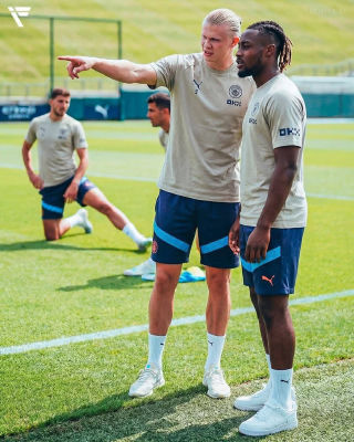 AI-generated image of Antonio Semenyo in Manchester City training