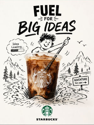 AI-generated Starbucks 'Fuel for Big Ideas' advertisement