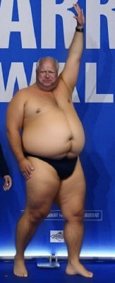 AI-generated image of Tim Walz in a sumo wrestler pose