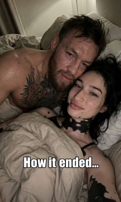Deepfake image of Conor McGregor in bed captioned 'How it ended...'