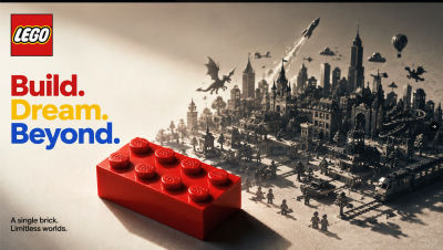 AI-generated LEGO 'Build. Dream. Beyond.' advertisement