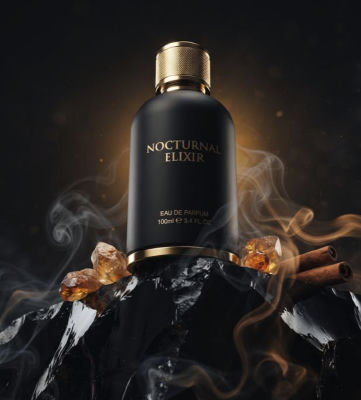 AI-generated 'Nocturnal Elixir' perfume advertisement