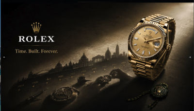 AI-generated Rolex 'Time. Built. Forever.' watch advertisement