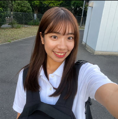 AI-generated image of a young woman in a school uniform taking a selfie