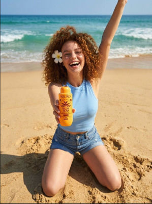 AI-generated Solzão Sugar Head sunscreen beach advertisement