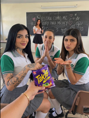 AI-generated schoolgirl-themed classroom image