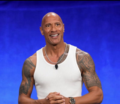 Deepfake image detected of Dwayne Johnson against a blue backdrop