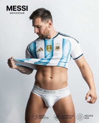 Deepfake of Lionel Messi in 'Messi Menswear' underwear advertisement