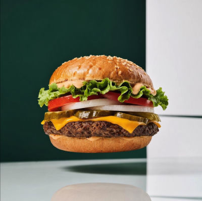 AI-generated cheeseburger product image