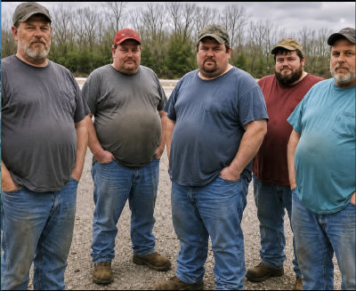 AI-generated image of multiple men resembling Gary Basaraba and Ian Flynn