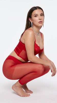 Deepfake image of Millie Bobby Brown in red lingerie