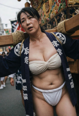 AI-generated image of a woman at a Japanese festival