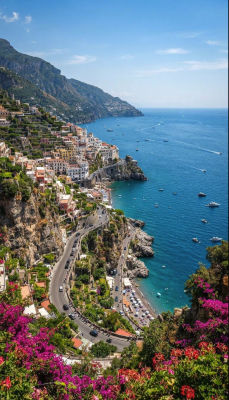 AI-generated image of an Amalfi Coast cliffside town