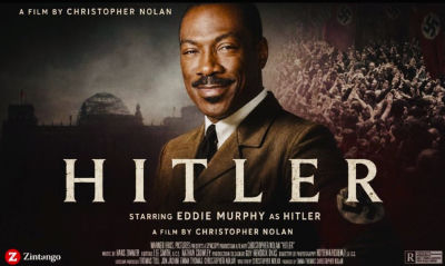Deepfake of Eddie Murphy as Hitler in fabricated Christopher Nolan movie poster